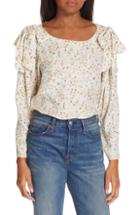Women's Rebecca Taylor Vivianna Floral Tie Silk Top - Ivory