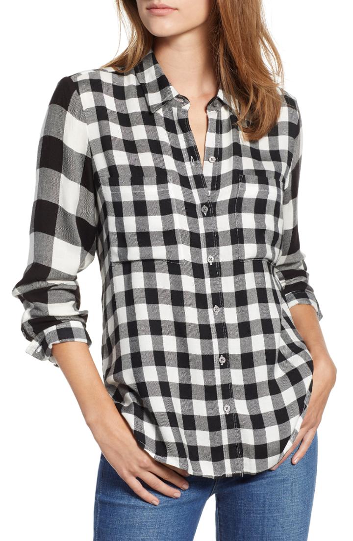 Women's Lucky Brand Embroidered Yoke Top - Black