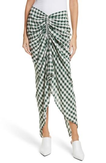 Women's Joseph Roman Gingham Jacquard Skirt Us / 34 Fr - Green