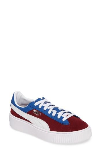 Women's Puma Basket Platform Sneaker .5 M - Burgundy