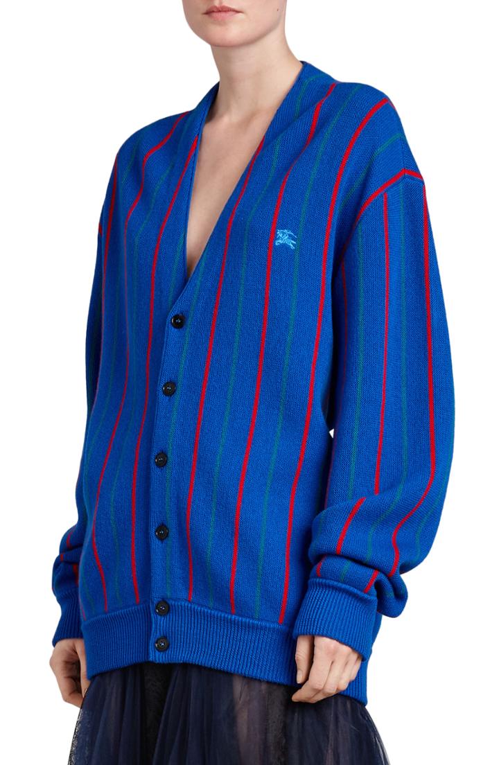 Women's Burberry Reissued Stripe Wool Cardigan
