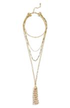 Women's Baublebar Quartz Tassel Layered Necklace