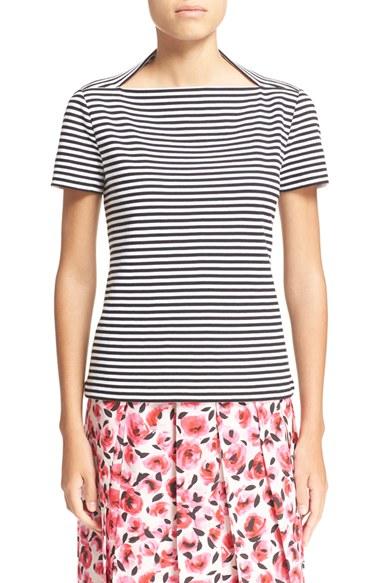 Women's Kate Spade New York Stripe Cotton Tee - Black
