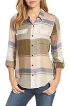 Women's Lucky Brand Plaid Roll Sleeve Shirt