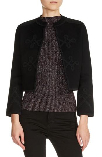 Women's Maje Officer Collar Cardigan - Black