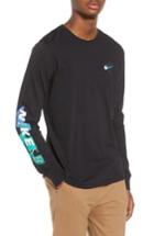 Men's Nike Sb Globe Graphic Long Sleeve T-shirt - Black