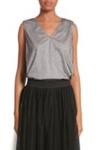 Women's Fabiana Filippi Tulle Overlay Jersey Tank Us / 38 It - Grey