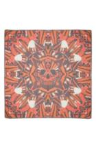 Women's Alexander Mcqueen Skull & Tiger Moth Print Silk Chiffon Scarf, Size - Orange