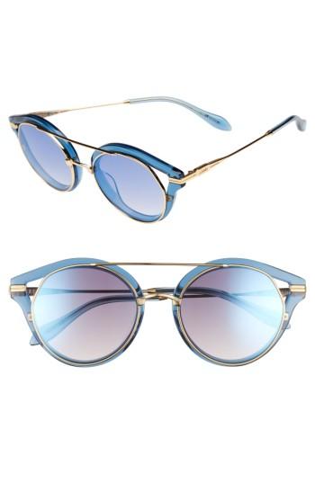 Women's Sonix Preston 51mm Gradient Round Sunglasses - Blue Clear/ Indigo Mirror
