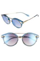 Women's Sonix Preston 51mm Gradient Round Sunglasses - Blue Clear/ Indigo Mirror