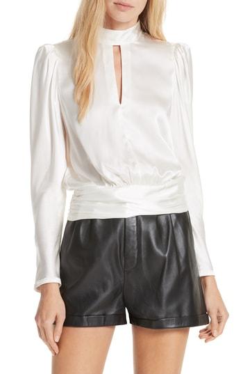 Women's Frame Silk Satin Keyhole Top