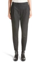 Women's Fabiana Filippi Pinstripe Wool Flannel Pants Us / 40 It - Grey