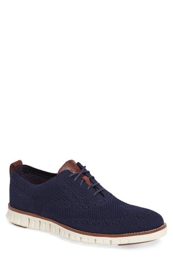 Men's Cole Haan Zerogrand Stitchlite Woven Wool Wingtip M - Blue