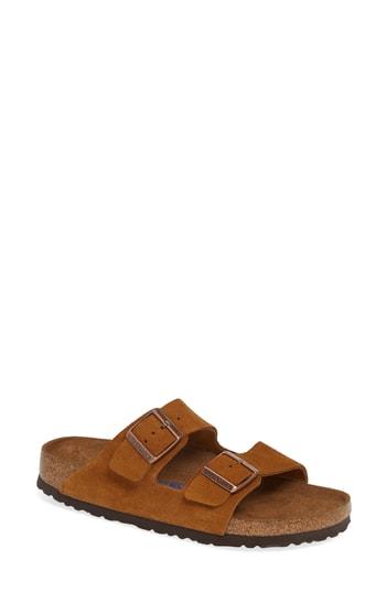 Women's Birkenstock 'arizona' Soft Footbed Suede Sandal -9.5us / 40eu B - Brown