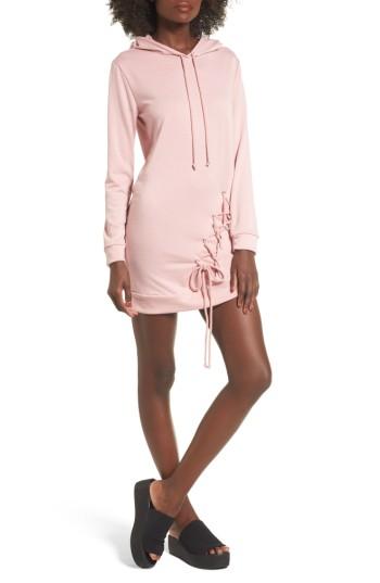 Women's Dee Elly Lace Up Hoodie Dress - Pink