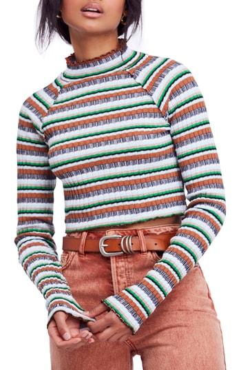Women's Free People Mirror Stripe Tee - Brown