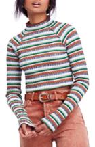 Women's Free People Mirror Stripe Tee - Brown