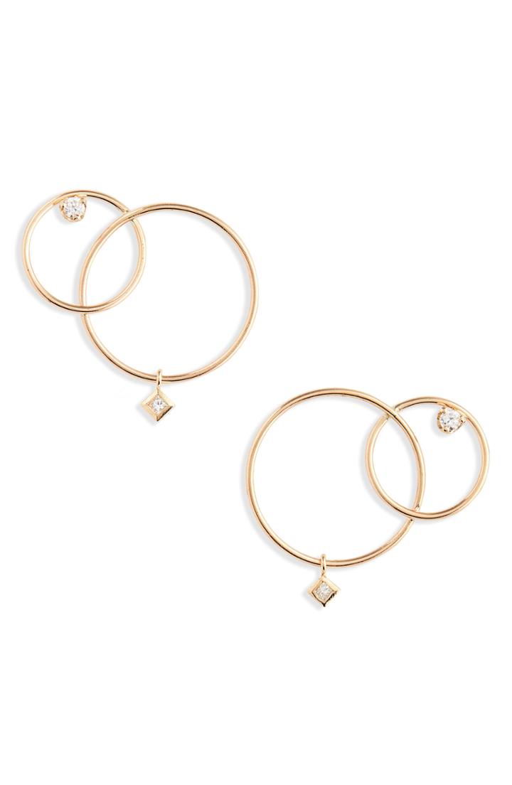 Women's Zoe Chicco Diamond Interlocked Circle Drop Earrings