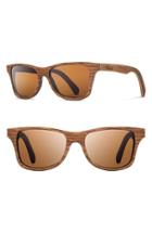 Women's Shwood 'canby' 54mm Polarized Wood Sunglasses - Walnut/ Brown Polar
