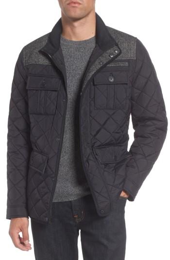 Men's Vince Camuto Diamond Quilted Full Zip Jacket, Size - Black (online Only)
