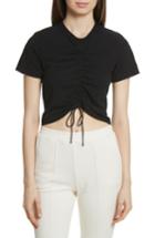Women's T By Alexander Wang Ruched Cotton Tee - Black