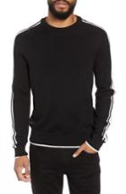 Men's Topman Stripe Sleeve Sweater - Black