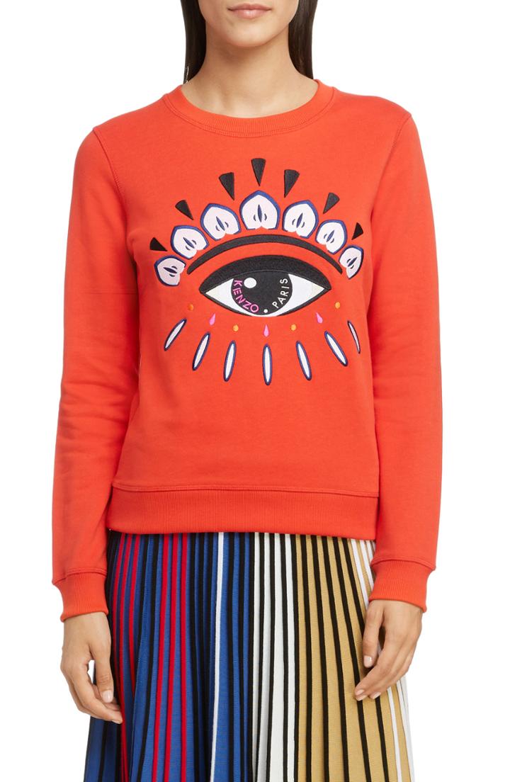 Women's Kenzo Embroidered Eye Sweatshirt, Size - Red