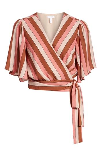 Women's Leith Stripe Wrap Blouse - Red