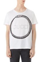 Men's Gucci Ouroboros Logo Graphic T-shirt - White