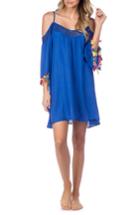 Women's Nanette Lepore Cha Cha Cha Off The Shoulder Cover-up - Blue