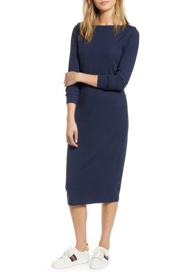 Women's 1901 Rib Stretch Cotton Midi Dress - Blue