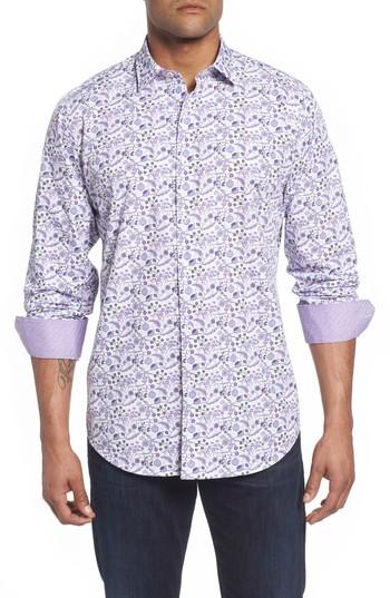 Men's Bugatchi Classic Fit Fruit Medley Sport Shirt - Purple
