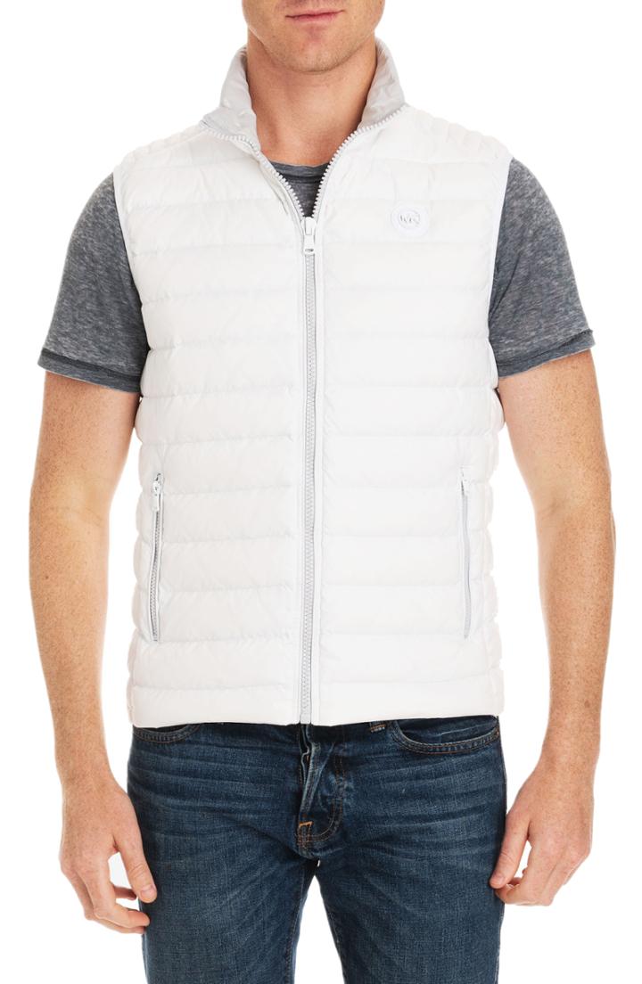 Men's Michael Kors Regular Fit Packable Down Vest, Size - White (online Only)