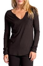 Women's Lamade Split Neck Tee - Black