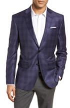 Men's Ted Baker London Jay Trim Fit Plaid Wool Sport Coat R - Purple