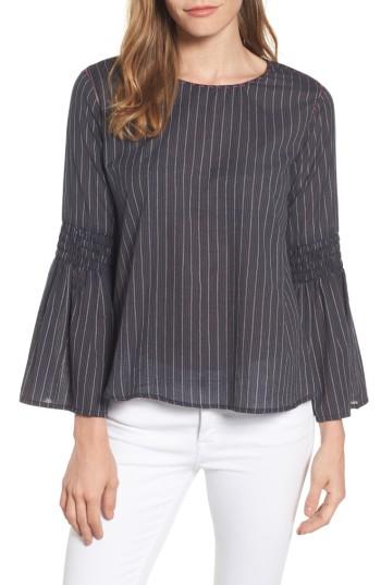 Women's Velvet By Graham & Spencer Taj Stripe Bell Sleeve Top - Black