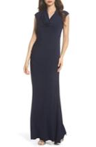 Women's Adrianna Papell Draped Jersey Maxi Dress - Blue