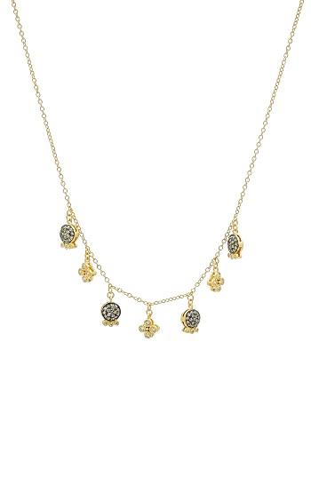 Women's Freida Rothman Baroque Blues Pave Frontal Necklace