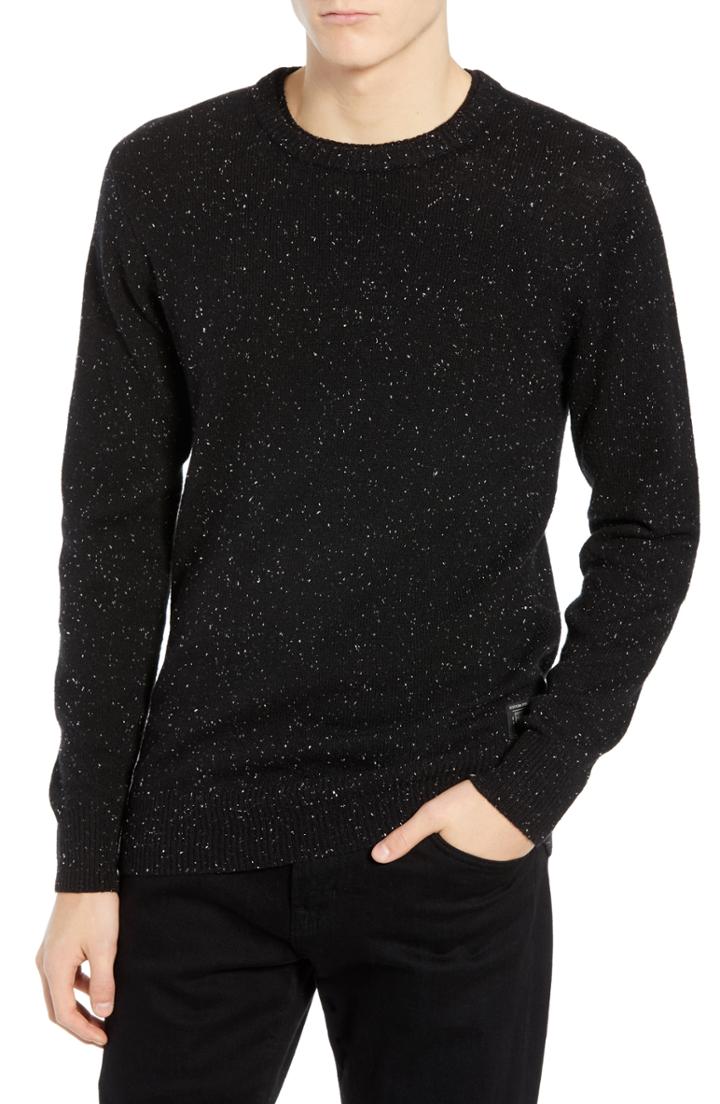 Men's Scotch & Soda Nepped Wool Blend Sweater - Black