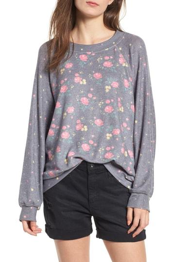 Women's Wildfox Hazy Bloom Sommers Sweatshirt, Size - Pink