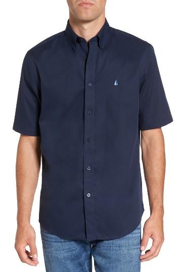 Men's Nordstrom Men's Shop Traditional Fit Short Sleeve Sport Shirt - Blue