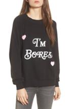 Women's Wildfox I'm Bored Sommers Sweatshirt - Black
