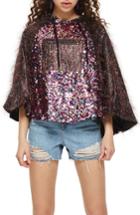 Women's Topshop Sequin Poncho, Size - Pink