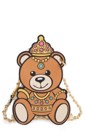 Moschino Bear Leather Crossbody Bag - White