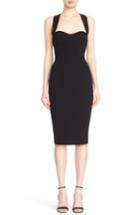 Women's Victoria Beckham Cross Back Matte Crepe Dress Us / 10 Uk - Black