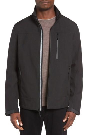 Men's Black Rivet Soft Shell Jacket, Size - Black
