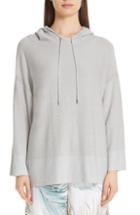 Women's Lafayette 148 New York Sequin Silk, Cotton & Cashmere Blend Hoodie - Grey