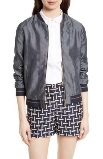 Women's Ted Baker London Cannock Linen Blend Bomber Jacket