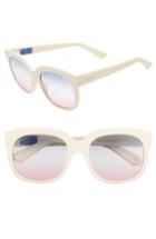 Women's Gucci 56mm Gradient Cat Eye Sunglasses - Ivory/ Blue/ Azur/ Pink