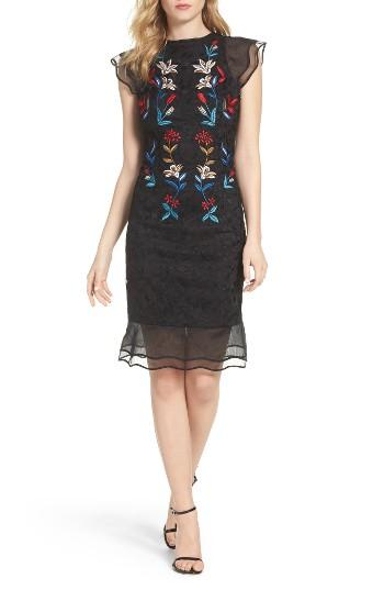 Women's Sachin & Babi Noir Dream Embroidered Trumpet Dress
